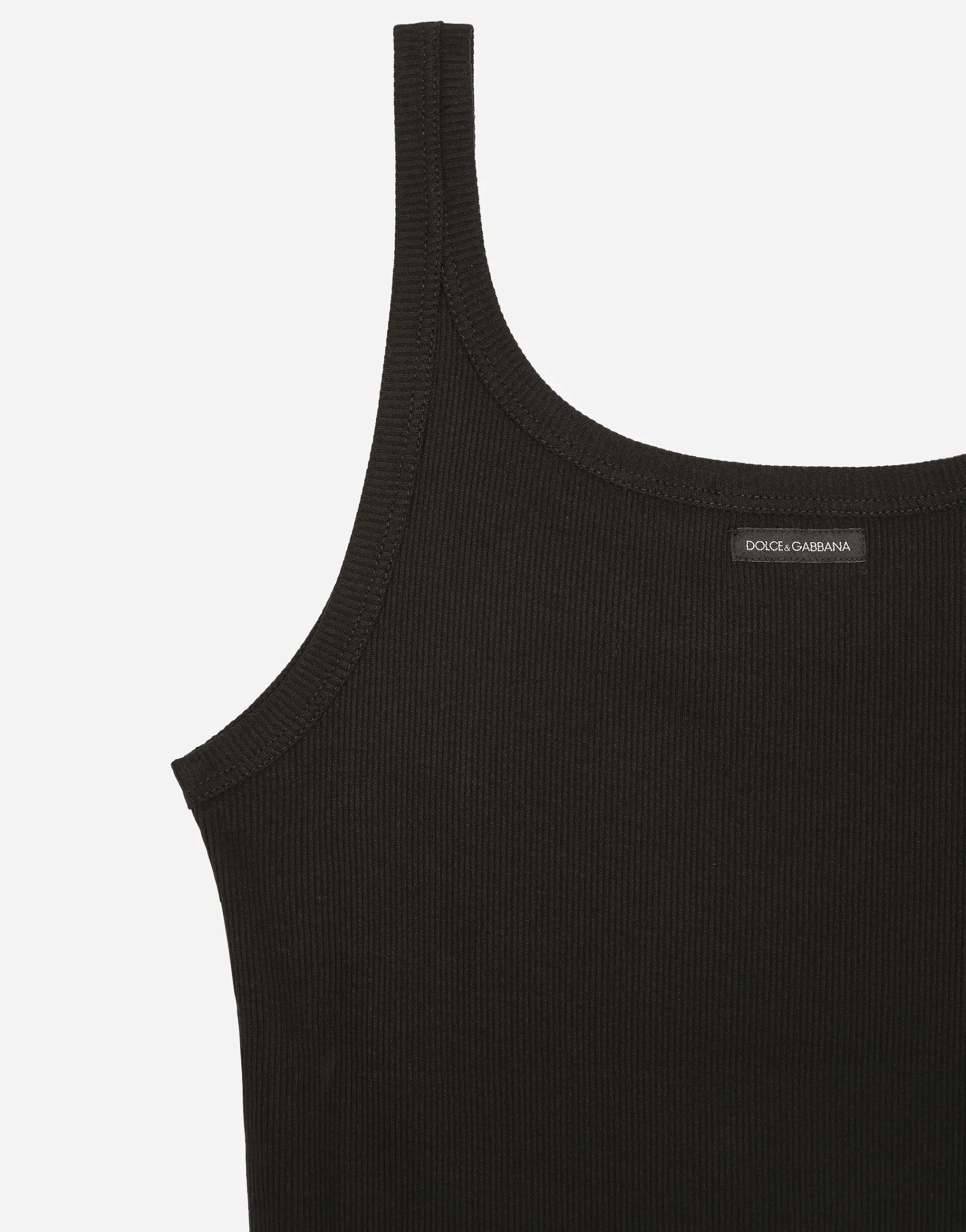 Fine-rib tank top