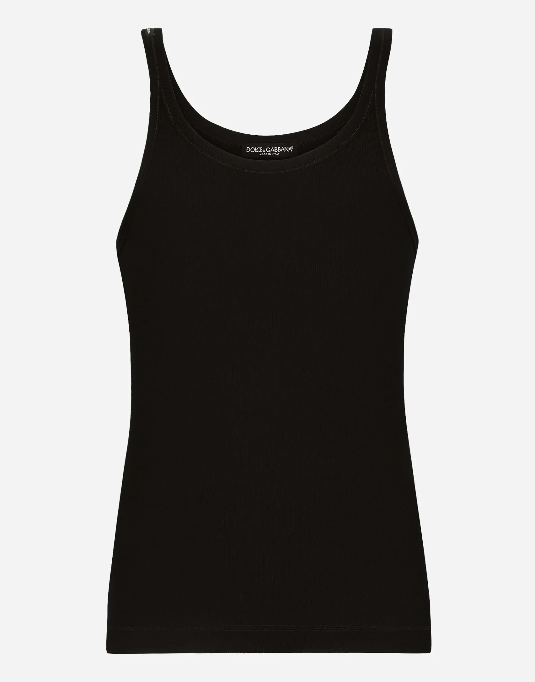 Fine-rib washed cotton singlet