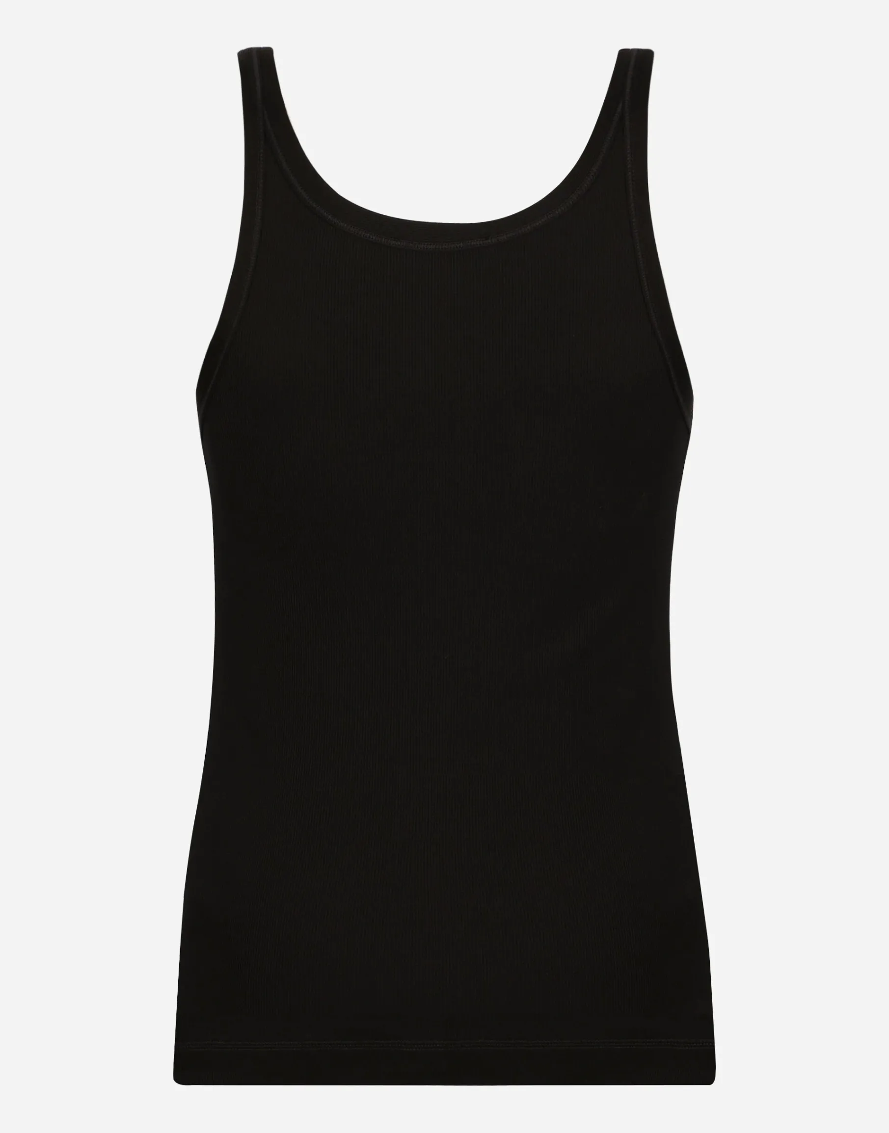 Fine-rib washed cotton singlet