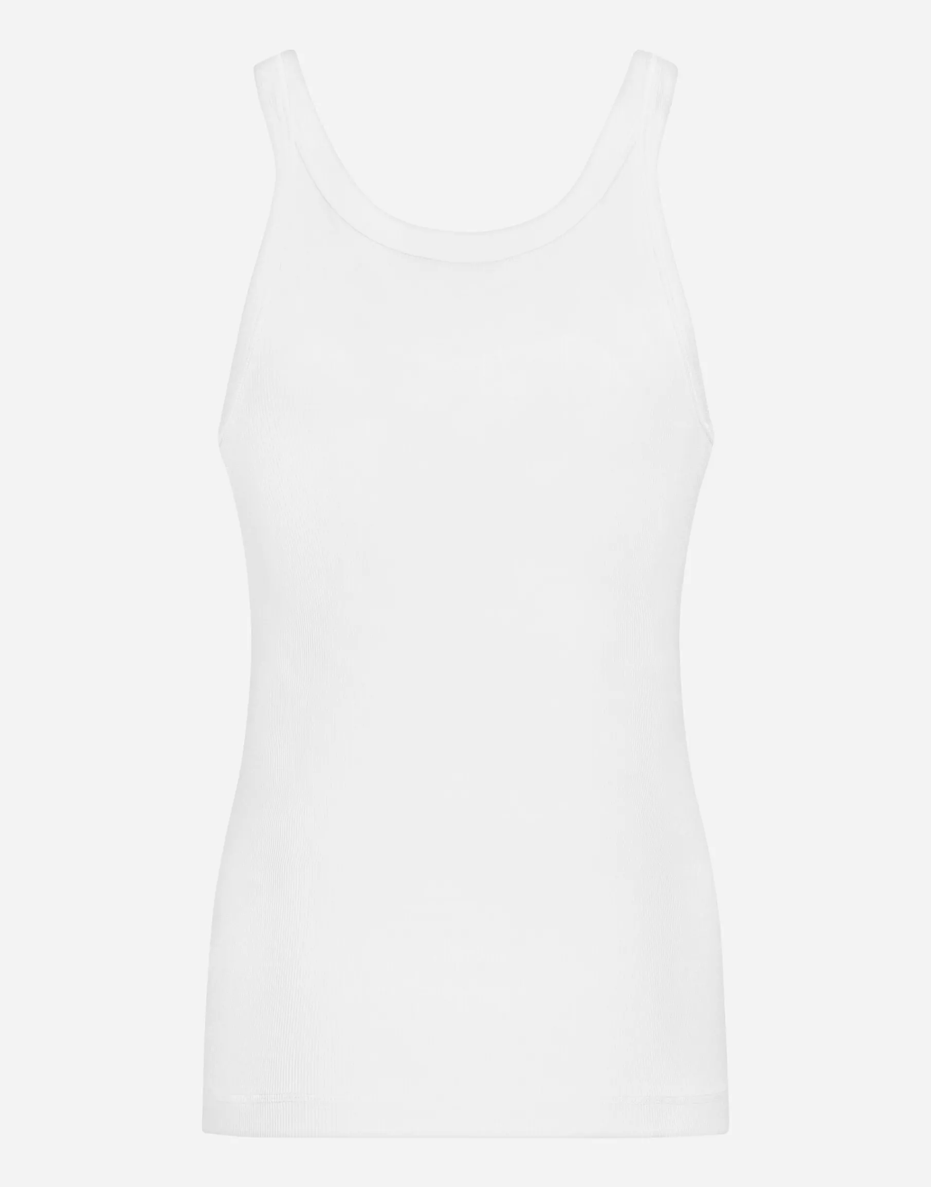 Fine-rib washed cotton singlet