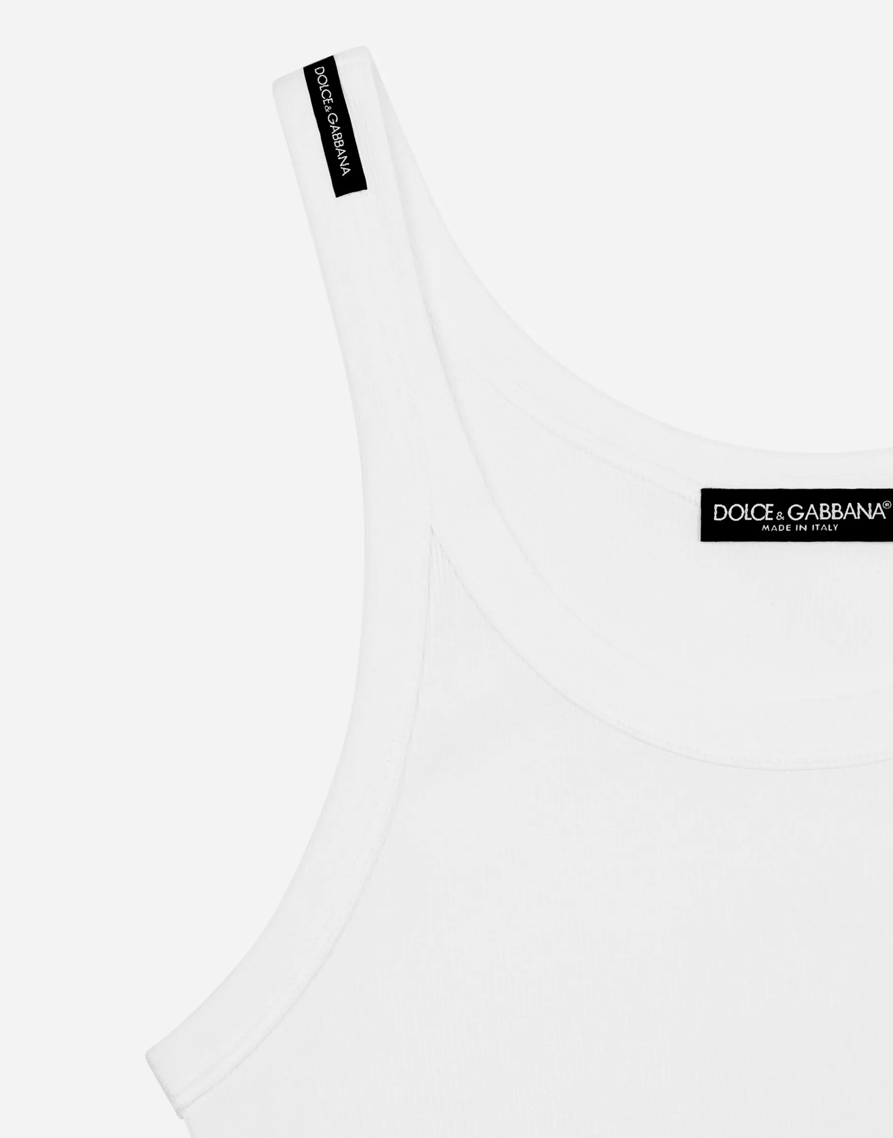 Fine-rib washed cotton singlet