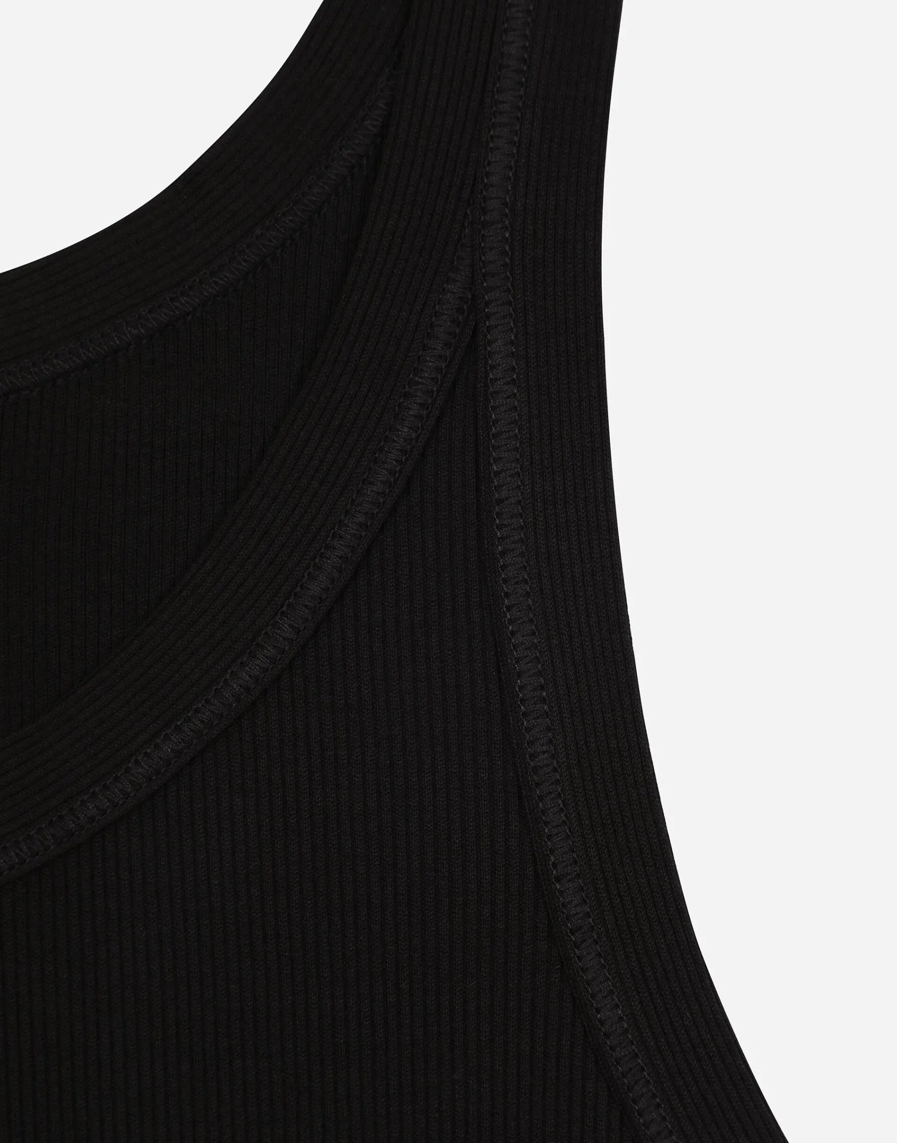 Fine-rib washed cotton singlet