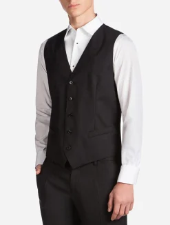 Five button vest in wool