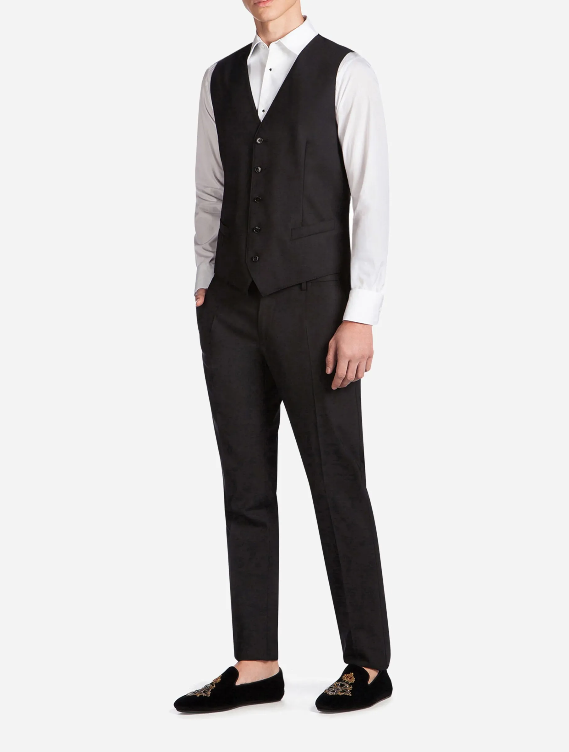 Five button vest in wool
