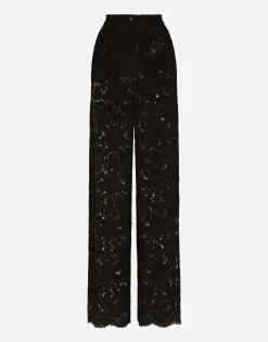 Flared branded stretch lace pants