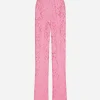 Flared branded stretch lace pants