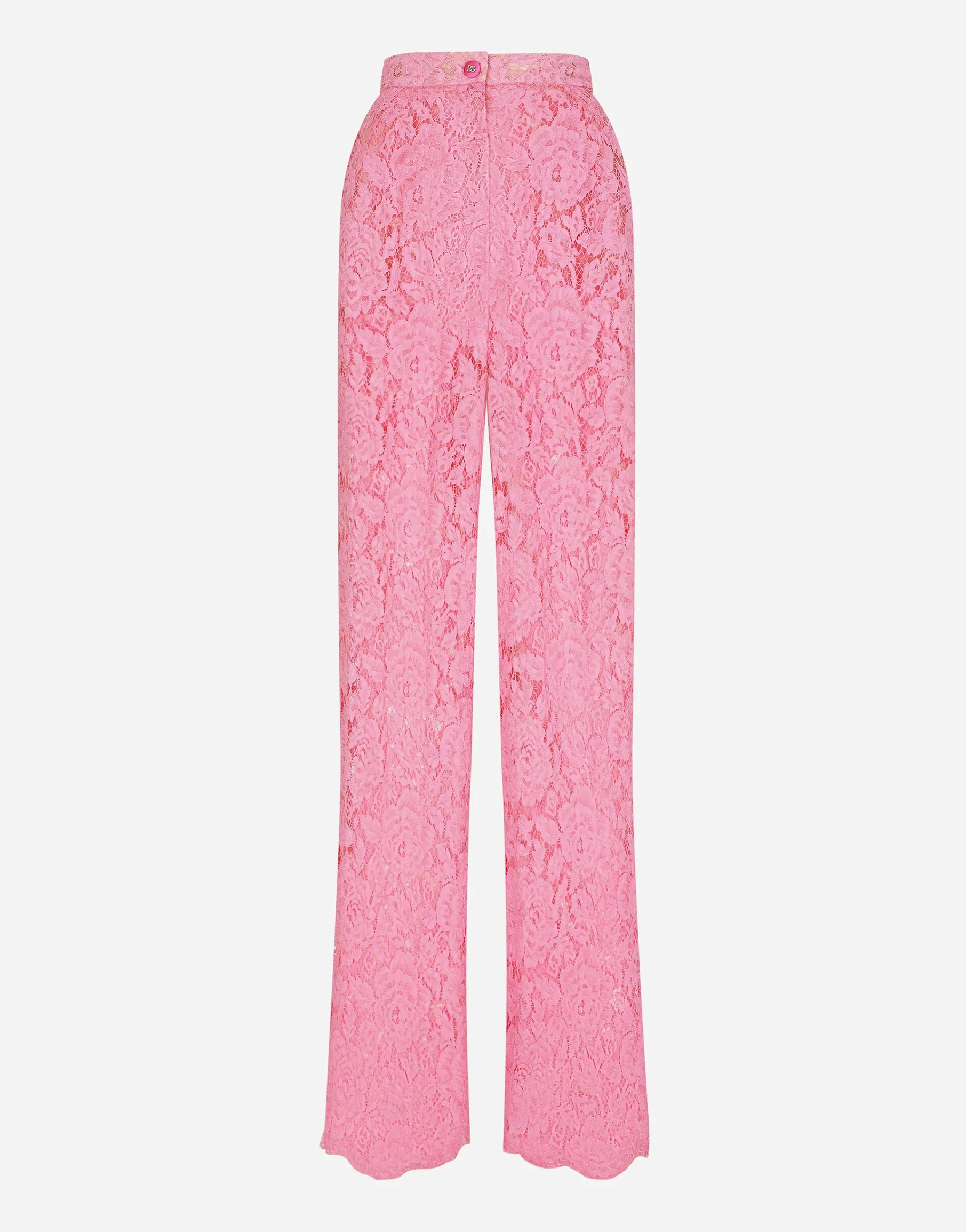 Flared branded stretch lace pants