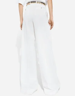 Flared cotton gabardine pants