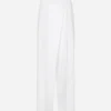 Flared cotton poplin pants