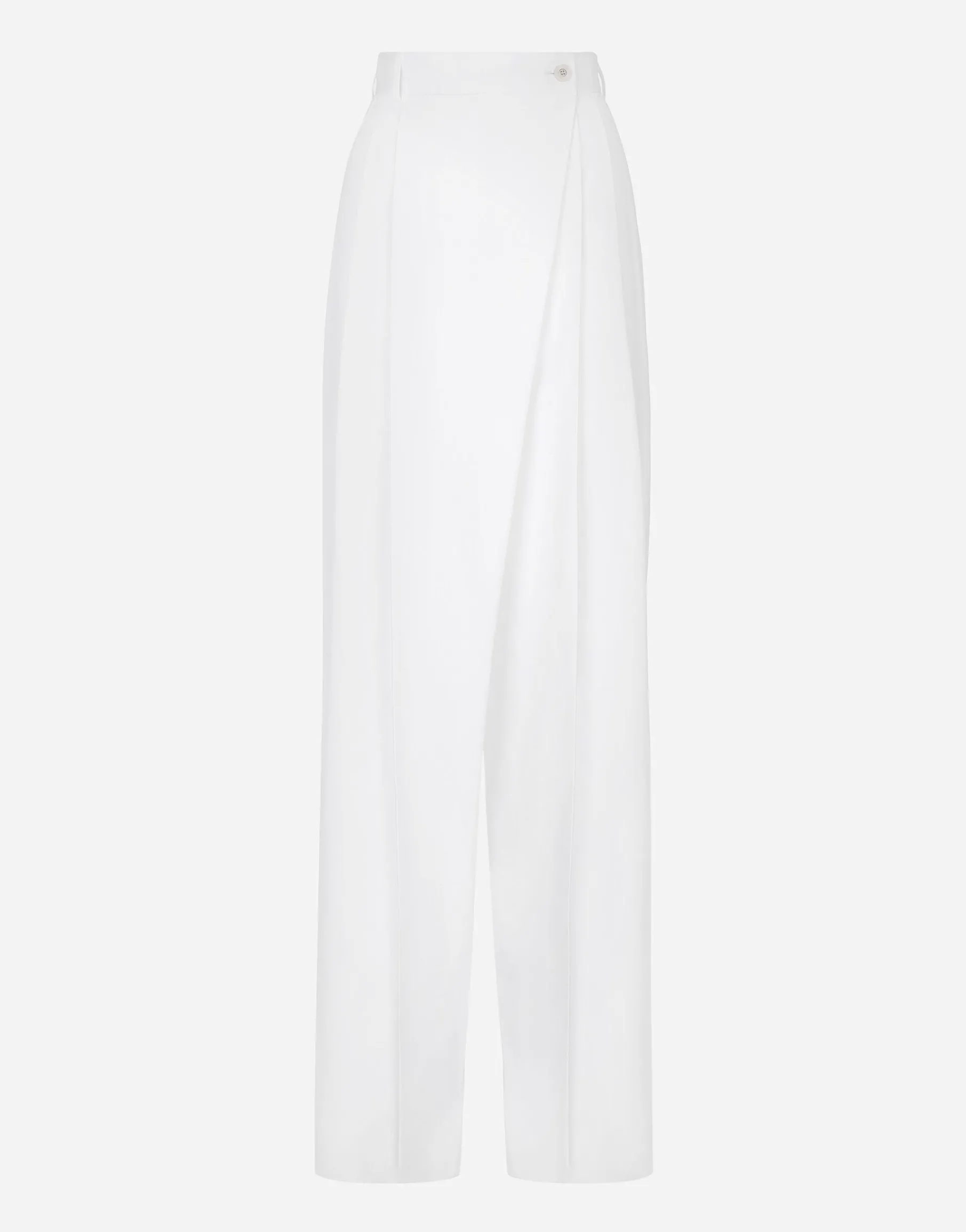 Flared cotton poplin pants