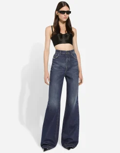 Flared denim jeans