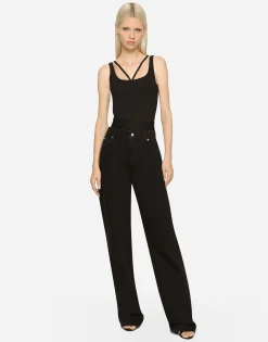 Flared denim jeans