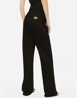 Flared denim jeans