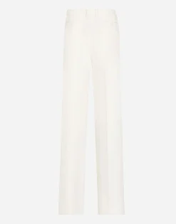 Flared double crepe pants