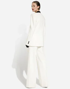 Flared double crepe pants