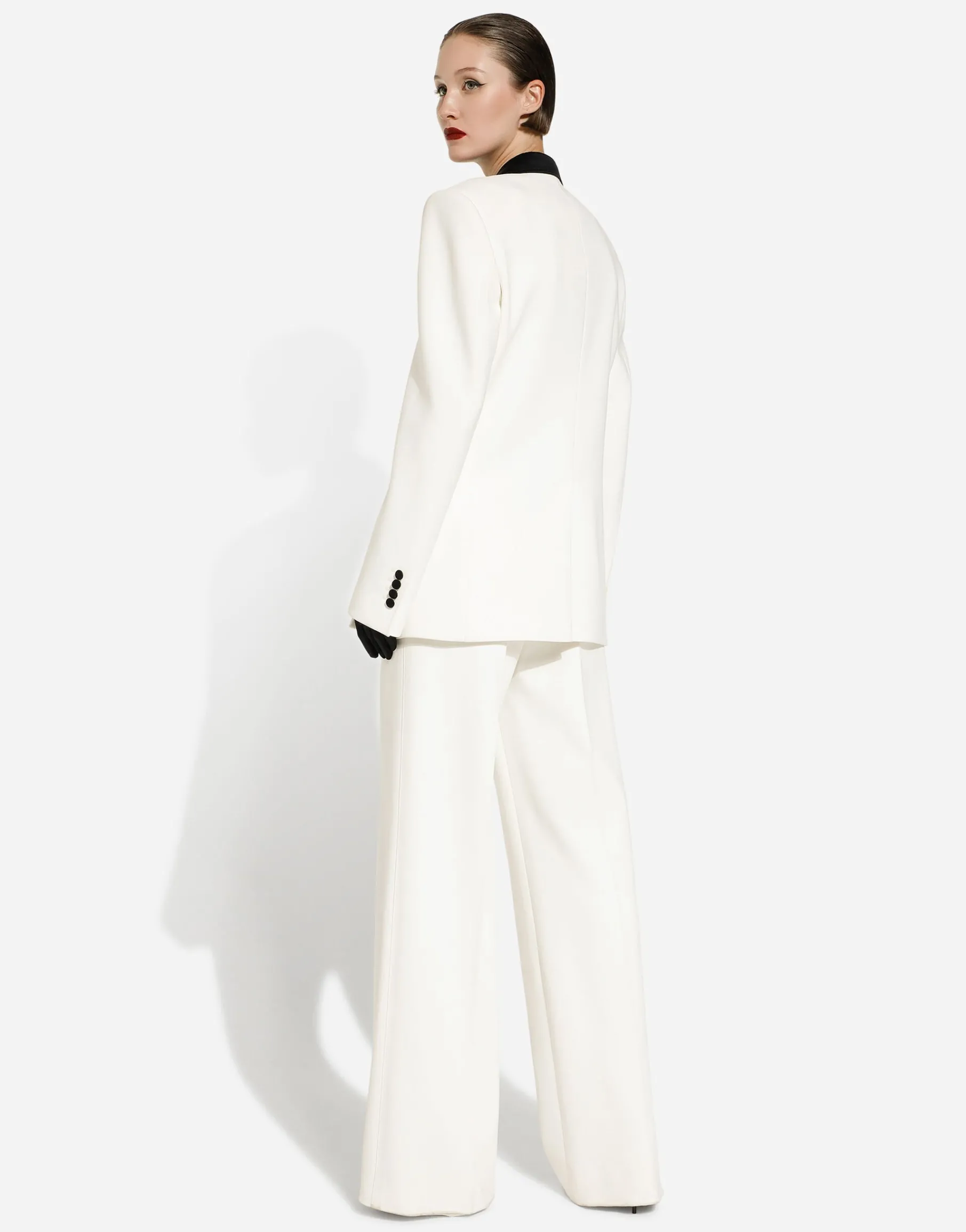 Flared double crepe pants