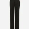 Flared flannel pants with logo tag