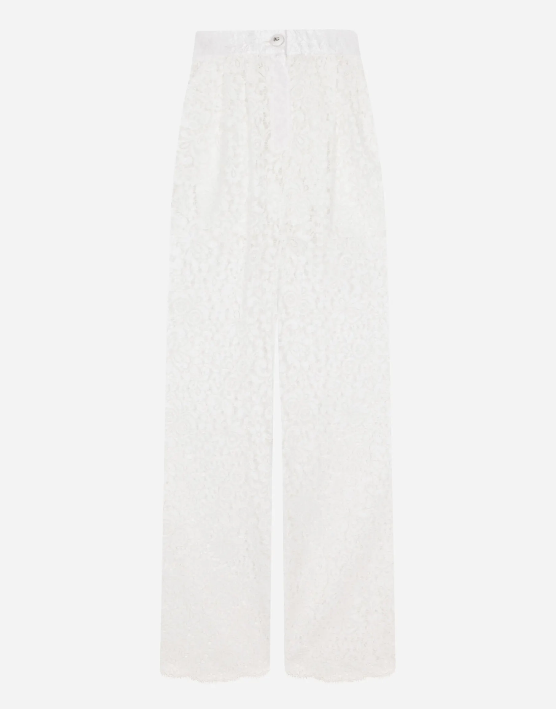 Flared floral cordonetto lace pants