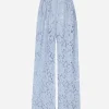 Flared floral cordonetto lace pants with DG logo