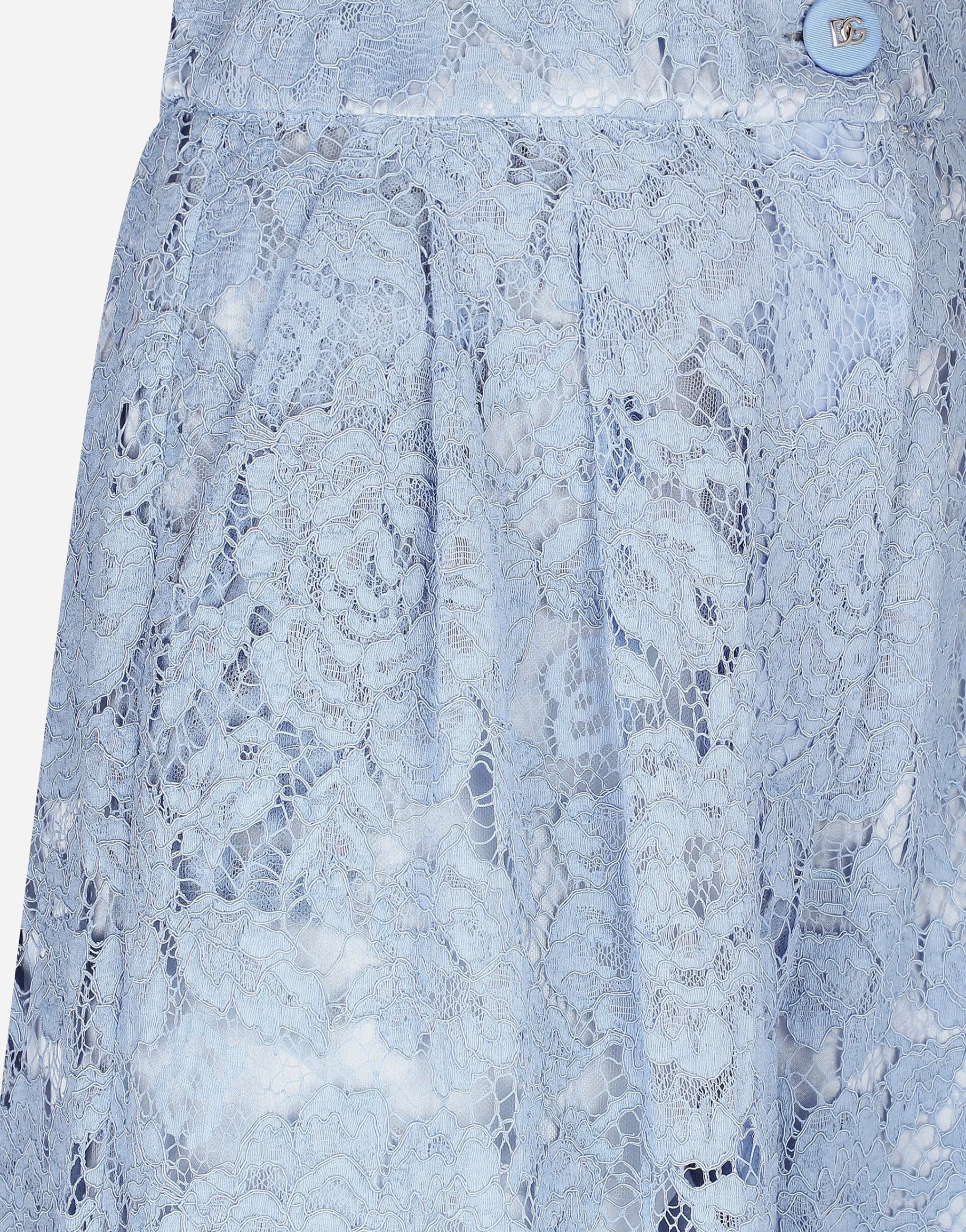 Flared floral cordonetto lace pants with DG logo