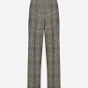 Flared glen plaid pants