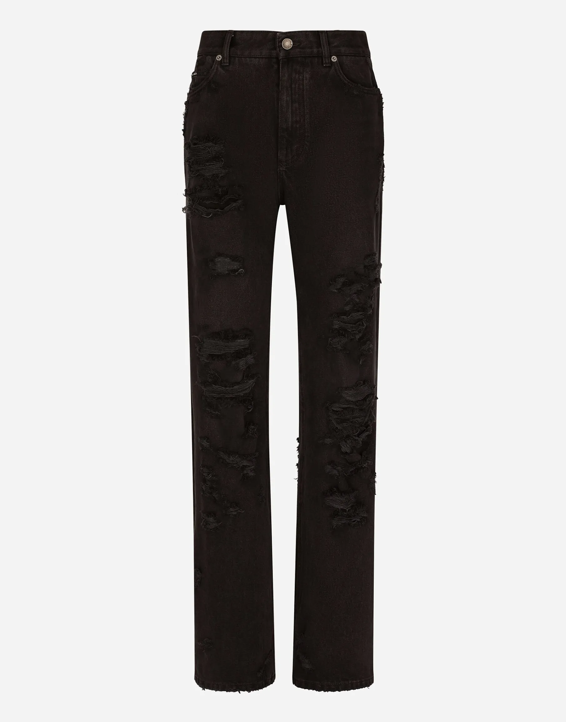 Flared jeans with ripped details
