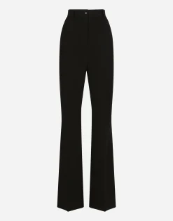 Flared jersey Milano rib pants