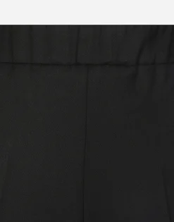 Flared stretch wool twill pants