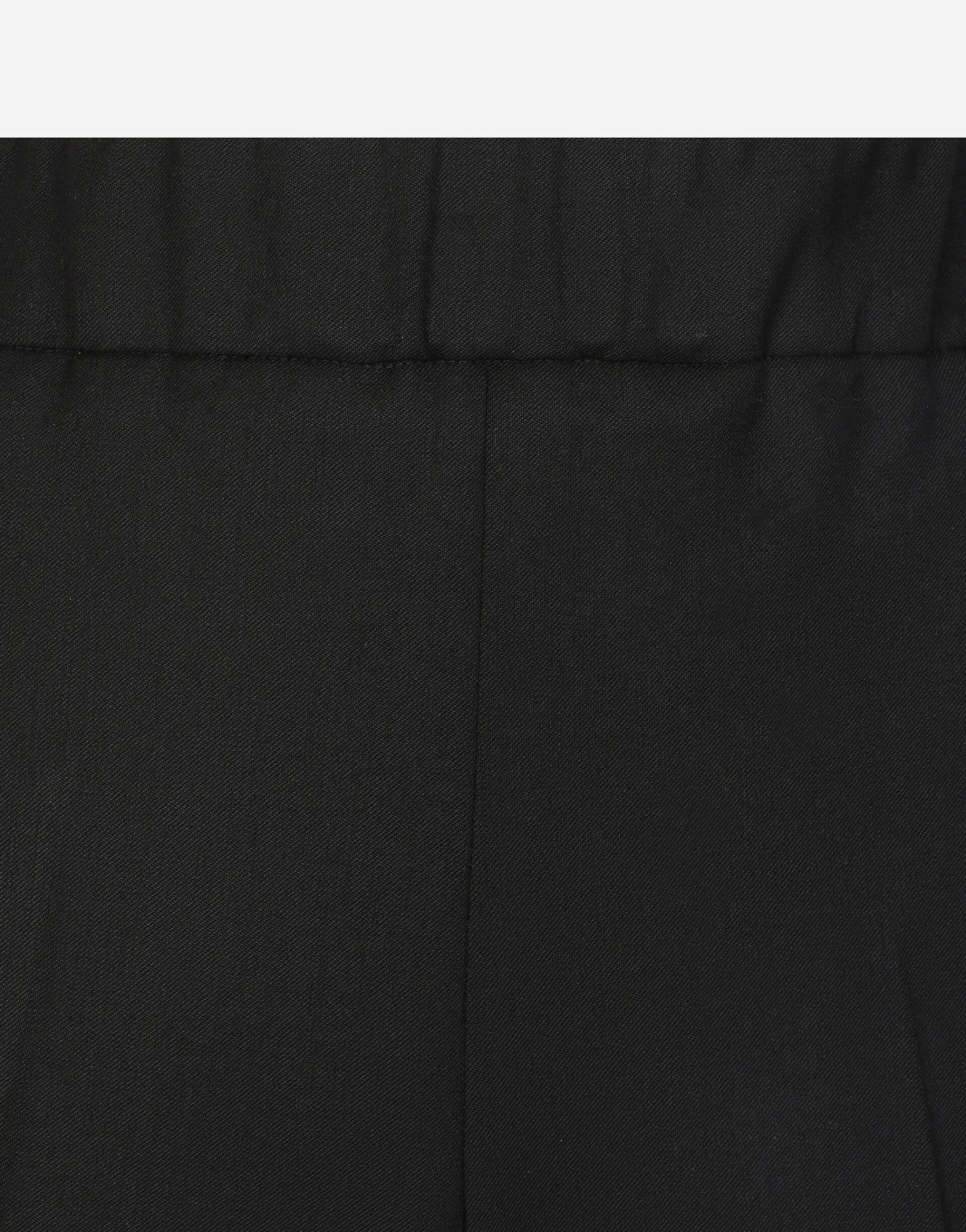 Flared stretch wool twill pants