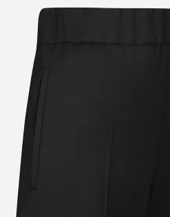 Flared stretch wool twill pants