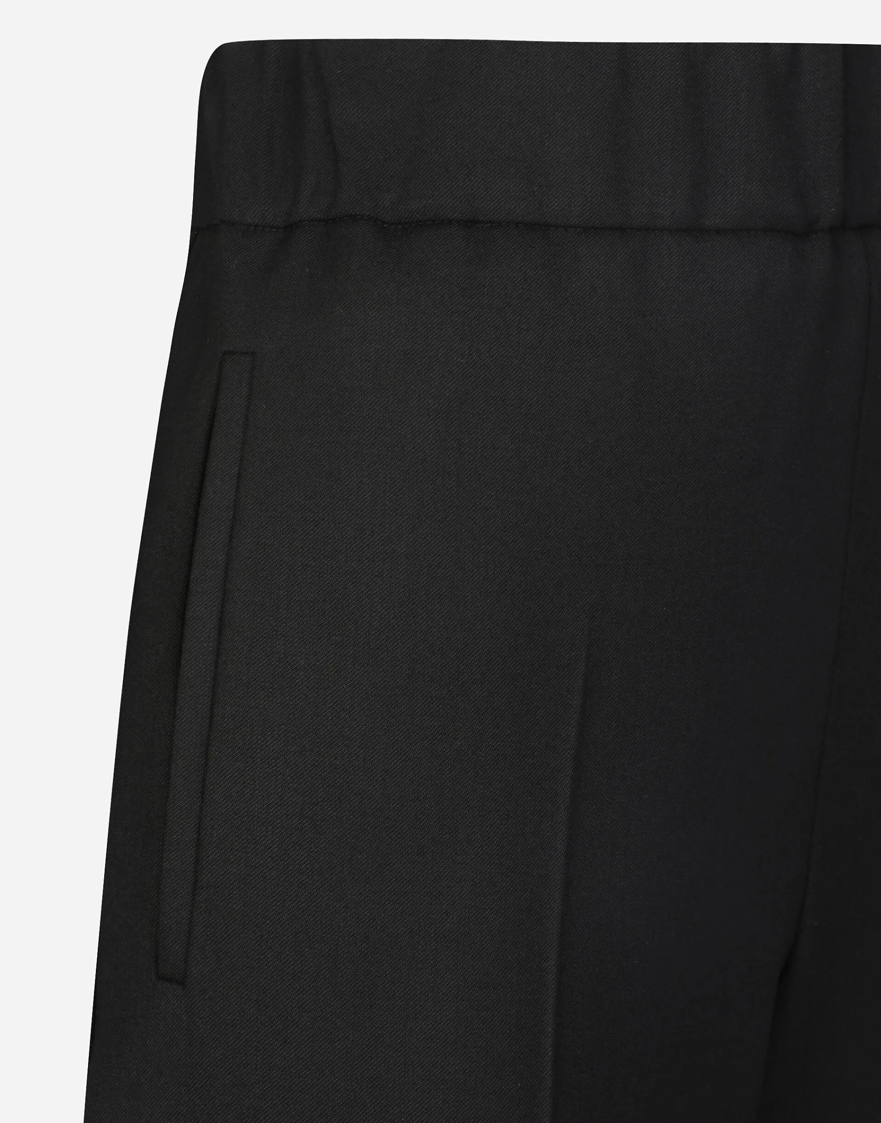 Flared stretch wool twill pants
