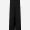 Flared wool gabardine pants