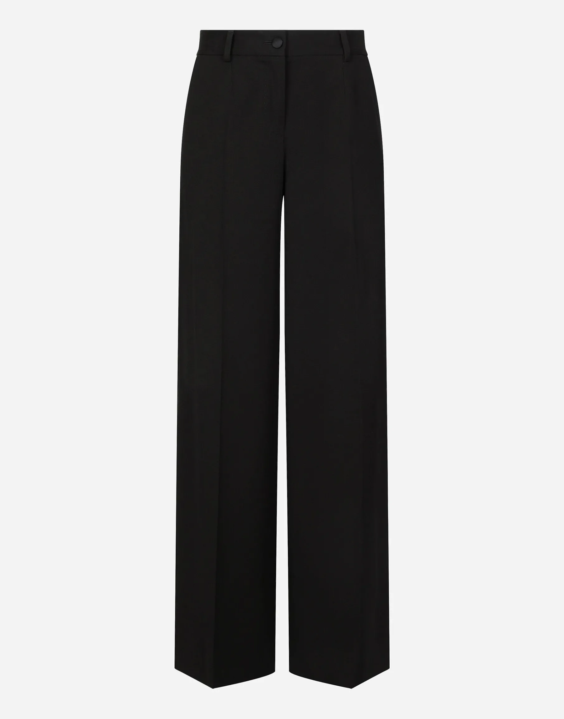 Flared wool gabardine pants