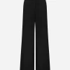 Flared wool gabardine pants