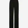 Flared wool gabardine pants