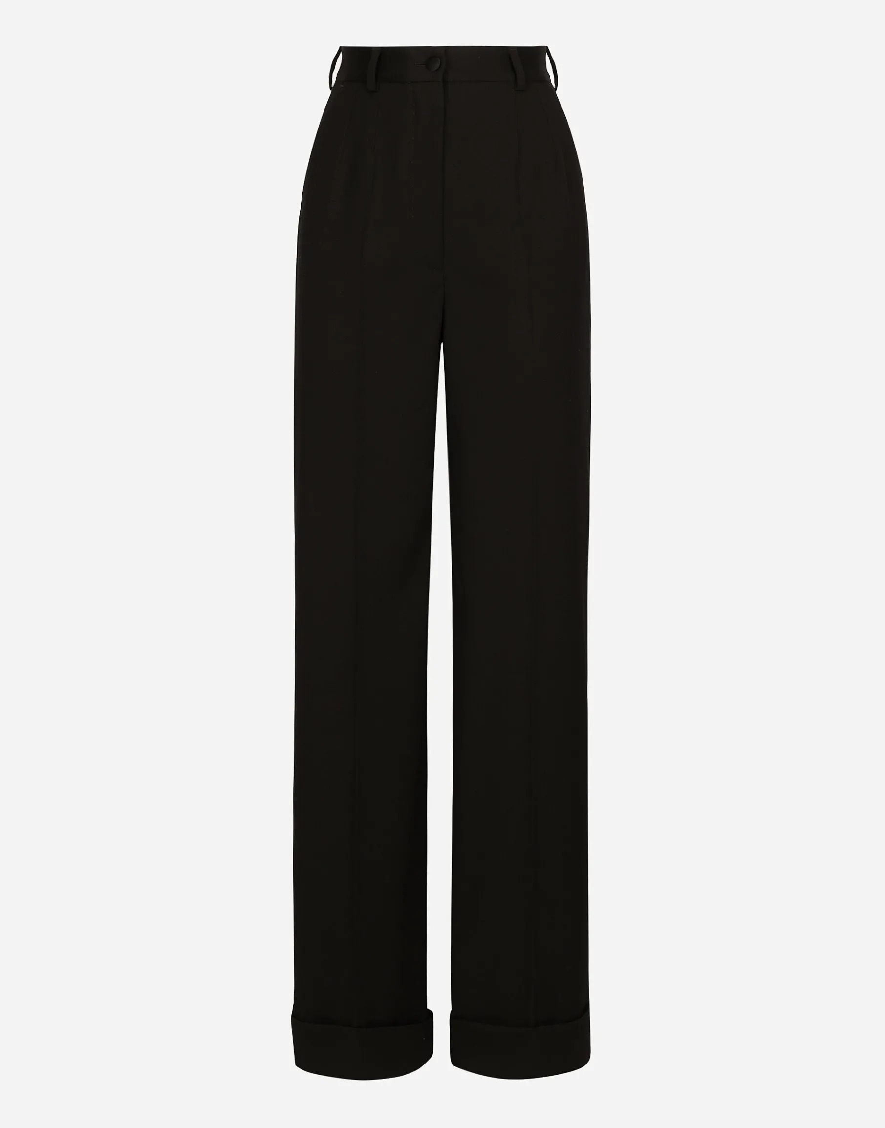 Flared wool gabardine pants
