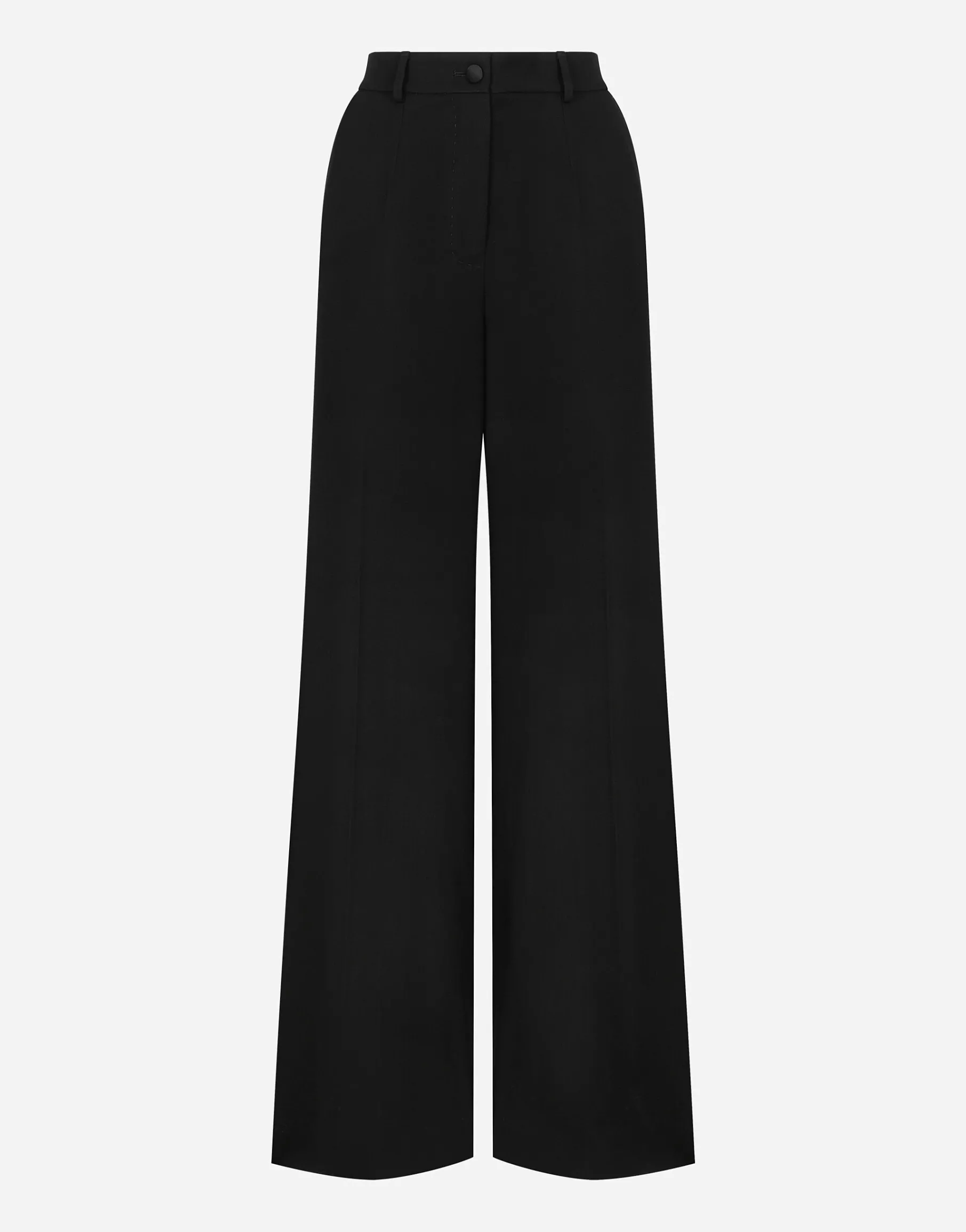 Flared wool gabardine pants
