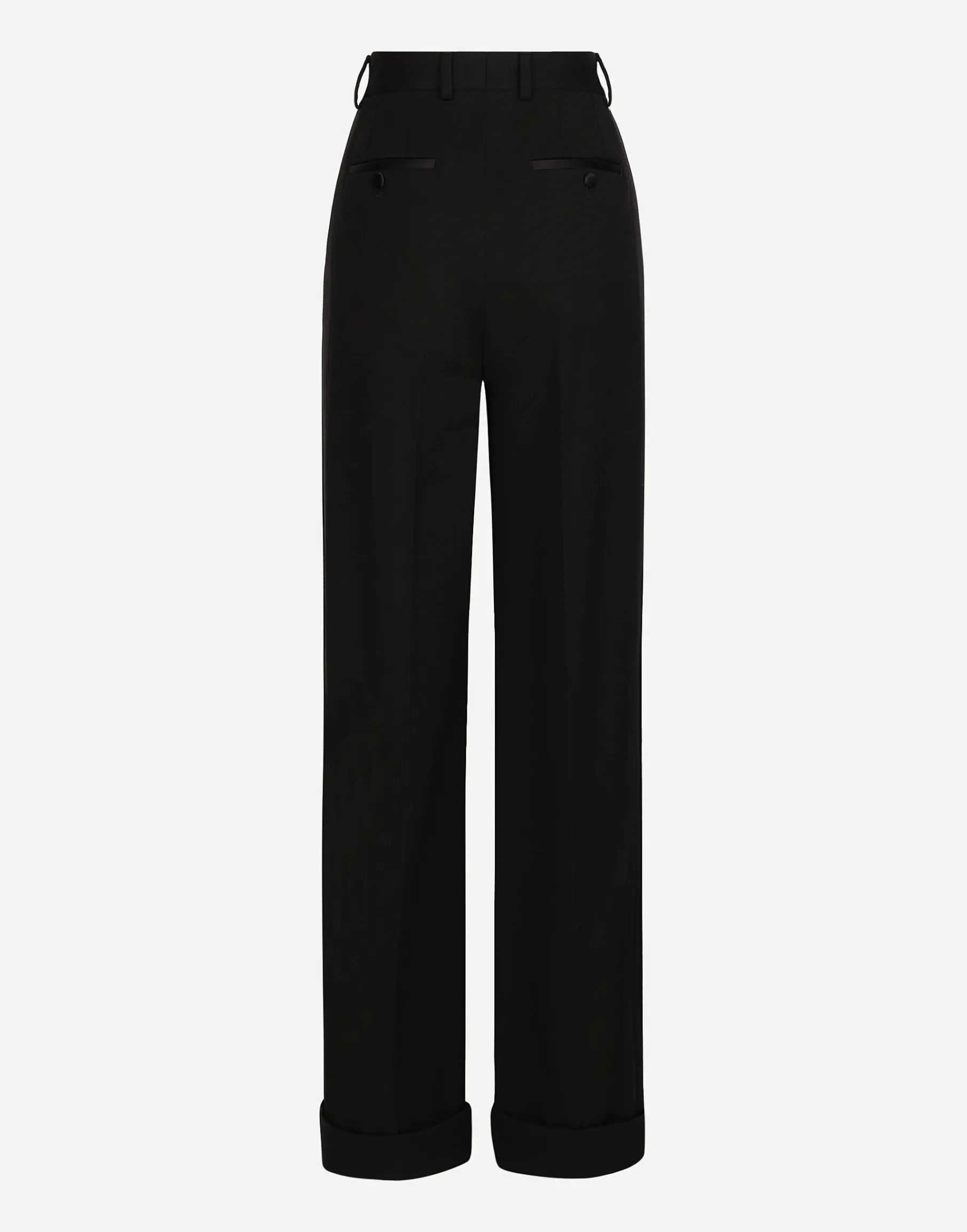 Flared wool gabardine pants