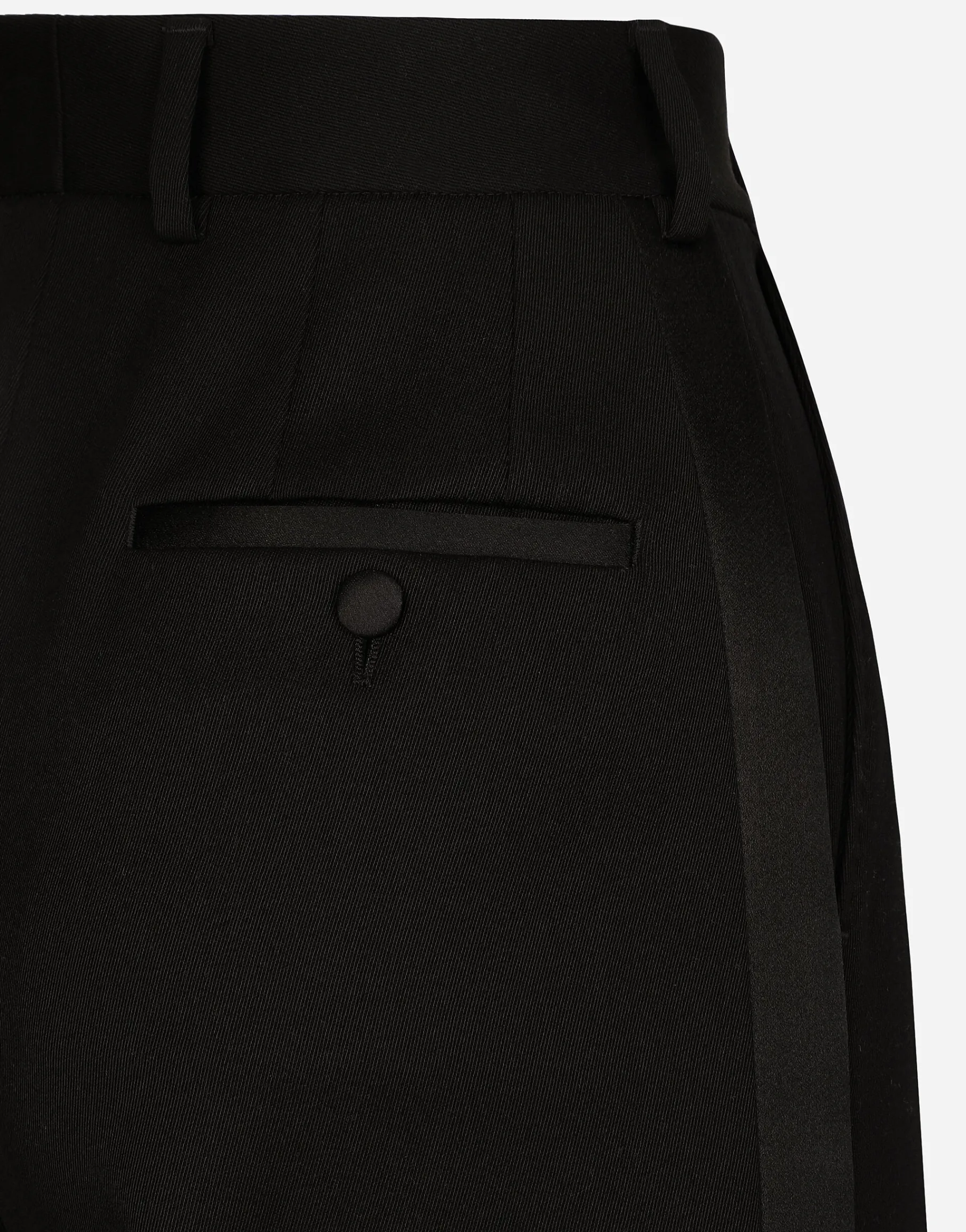Flared wool gabardine pants