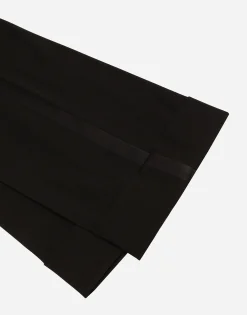 Flared wool gabardine pants