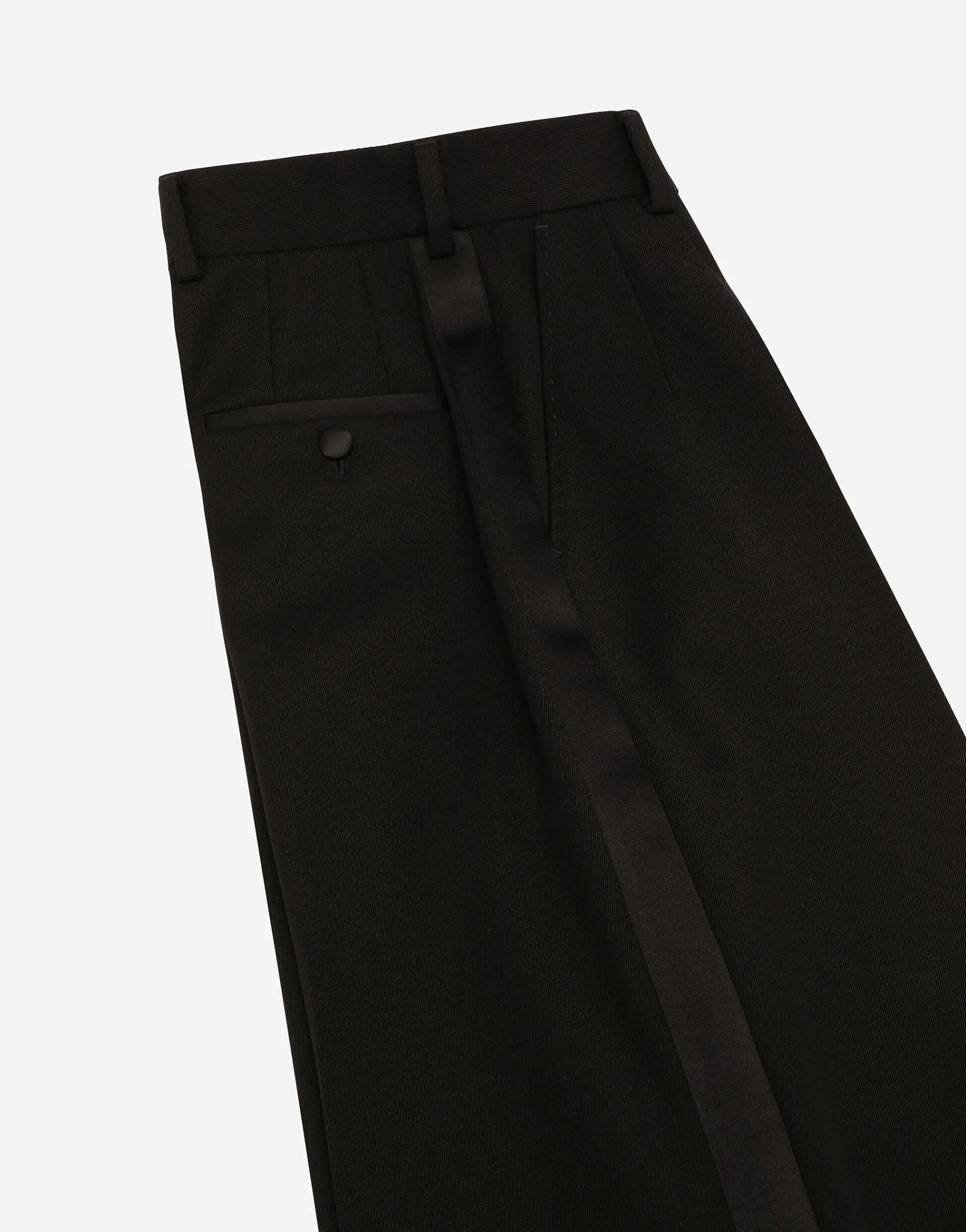 Flared wool gabardine pants