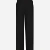 Flared wool pants with logo tag