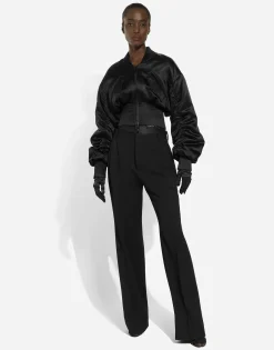 Flared woolen pants