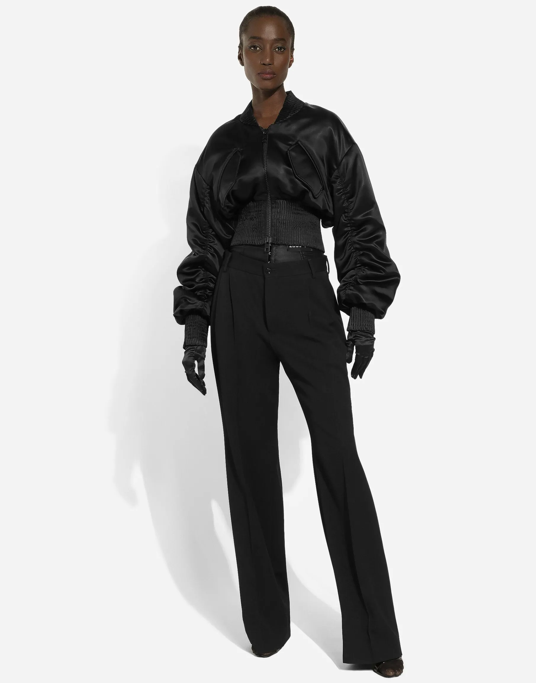Flared woolen pants