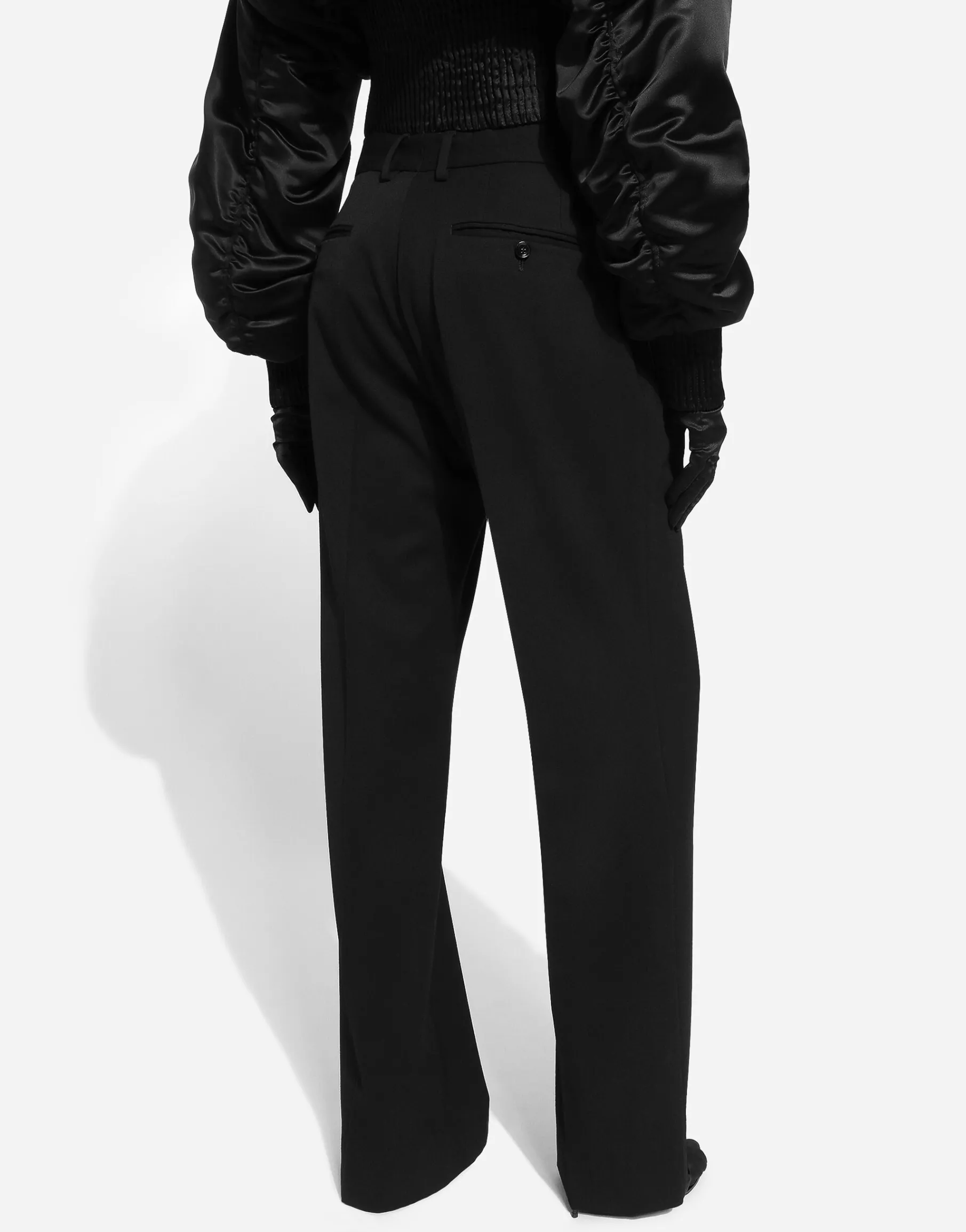 Flared woolen pants