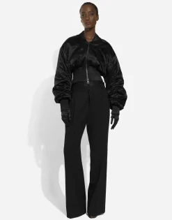 Flared woolen pants