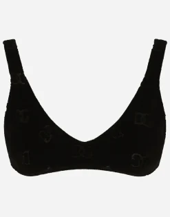 Flocked jersey top with all-over DG logo
