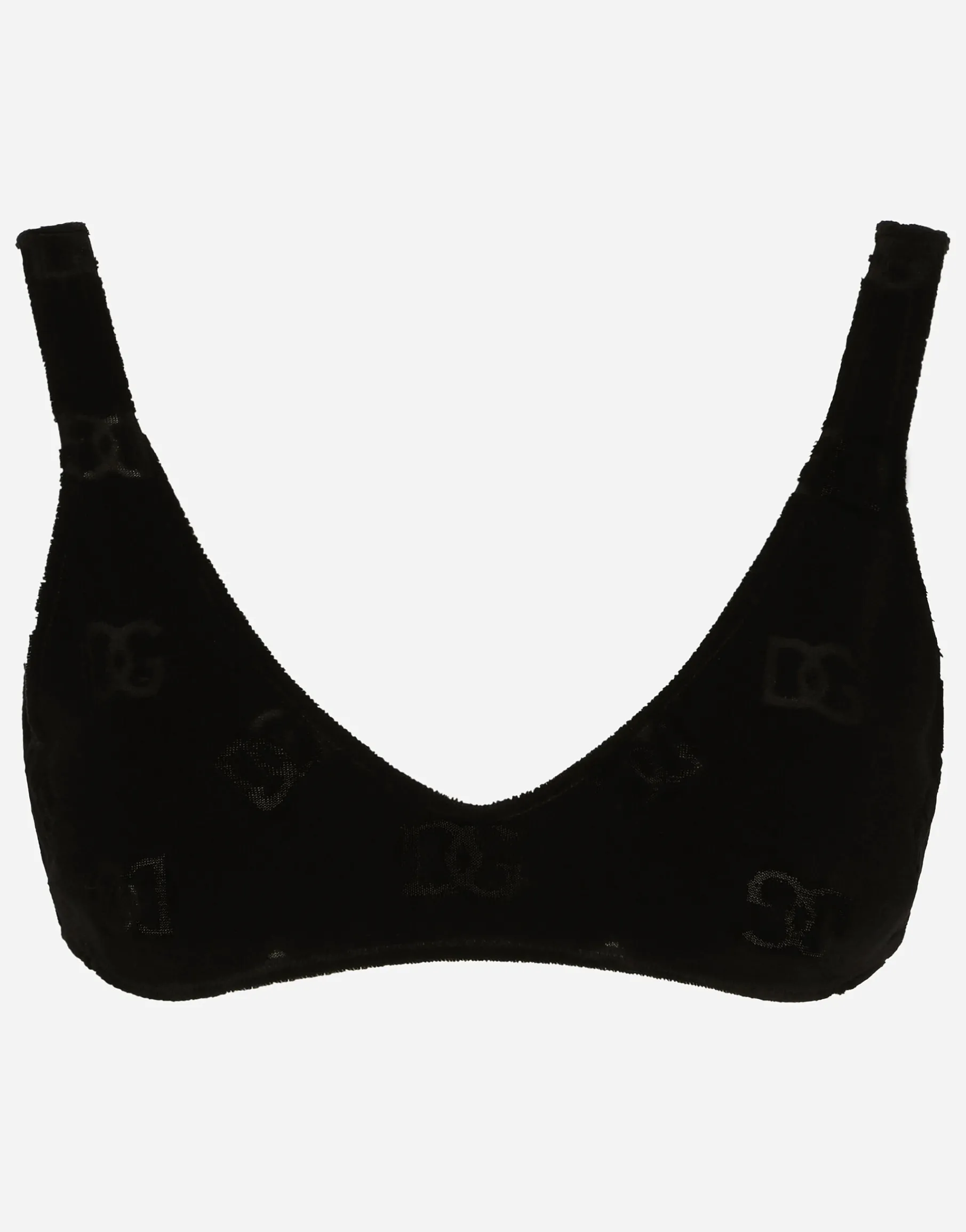 Flocked jersey top with all-over DG logo