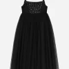 Flocked tulle dress