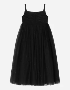 Flocked tulle dress